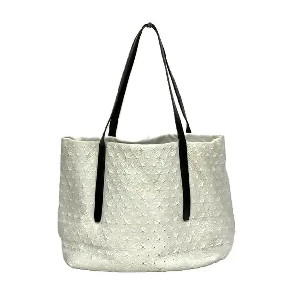 Jimmy Choo White Star Studded Embossed Leather Tote Bag - Picture 3 of 9
